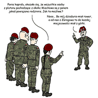 Äwiczenia rezerwy 2020: 6 Brygada Powietrznodesantowa 6 batalion logistyczny. Kapral z Zarogowa. Rysunek: Maciej Dziadyk