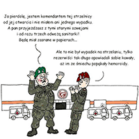 Äwiczenia rezerwy 2020: 6 Brygada Powietrznodesantowa 6 batalion logistyczny. Strzelnica Bielsko-BiaĹa. Rysunek: Maciej Dziadyk
